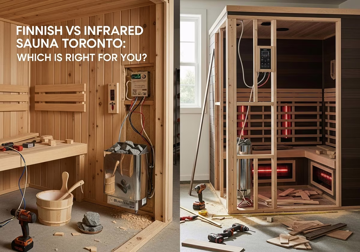 Finnish vs Infrared Sauna — tools and materials staged in a Greater Toronto Area home