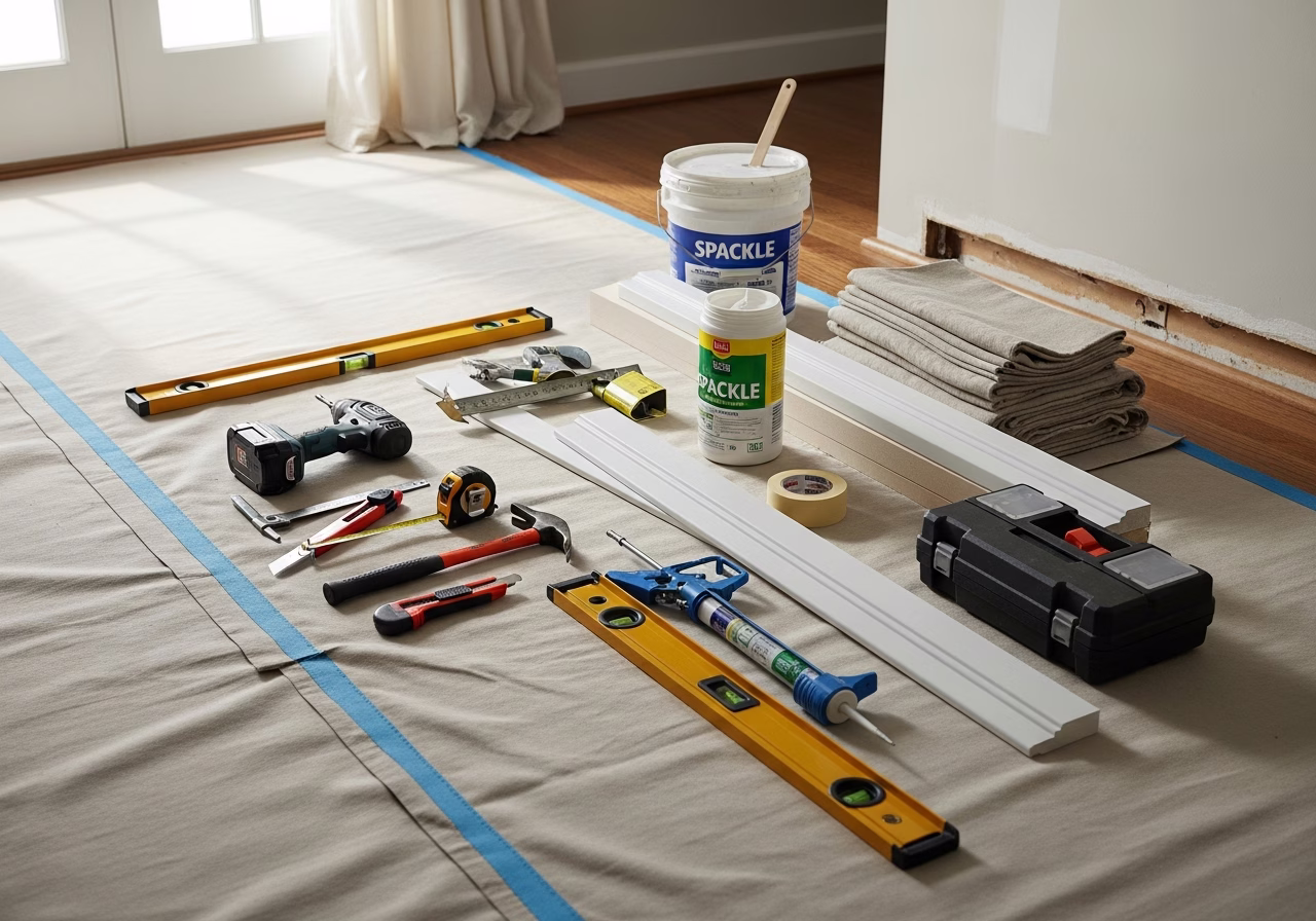 Fire Damage Restoration โ tools and materials staged in a Greater Toronto Area home