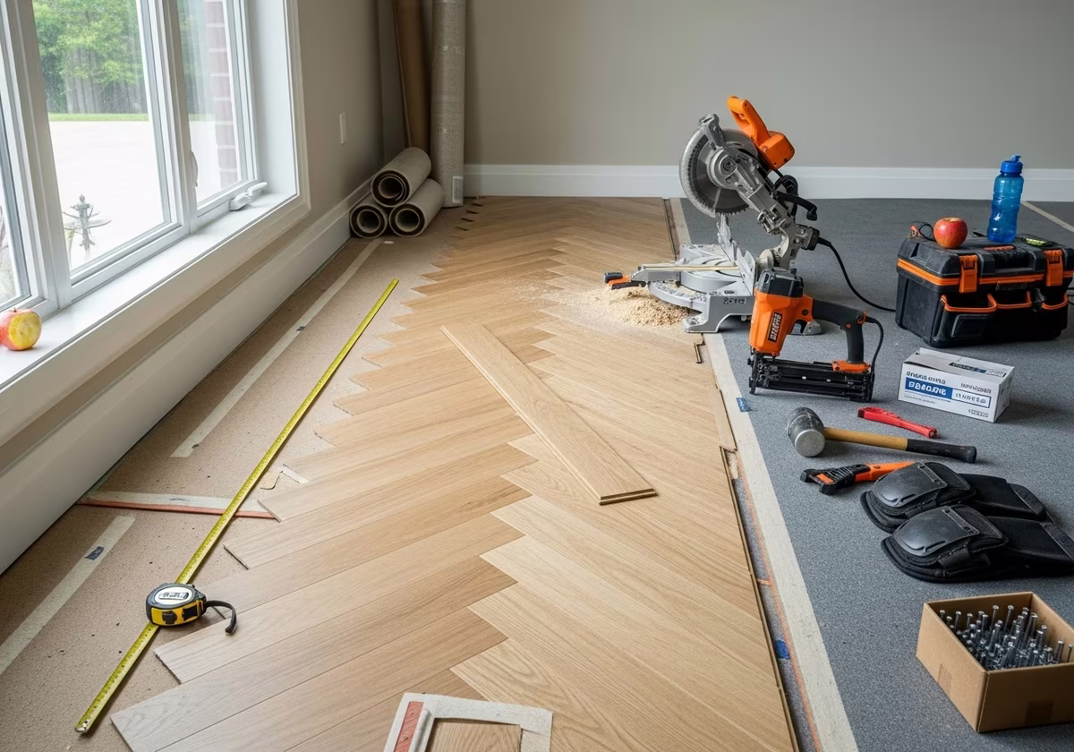 Expert Flooring Installation Services β tools and materials staged in a Greater Toronto Area home