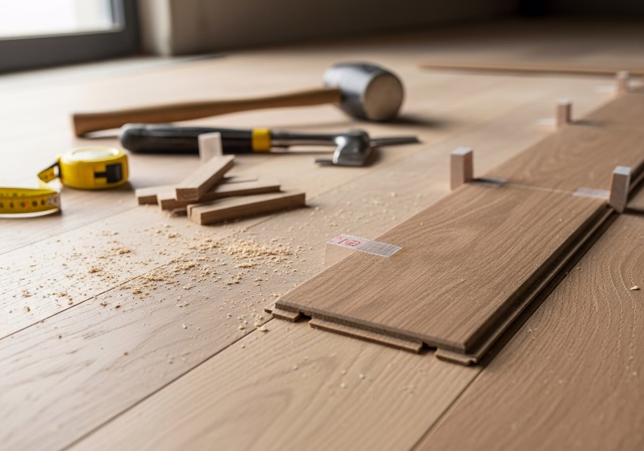 Flooring Repairs — close-up of professional workmanship in a Toronto-area home