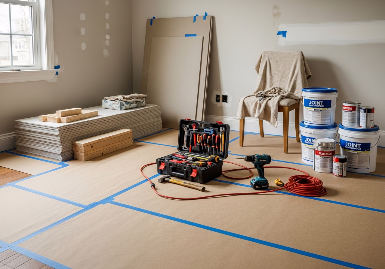 Full Home Renovation — tools and materials staged in a Greater Toronto Area home