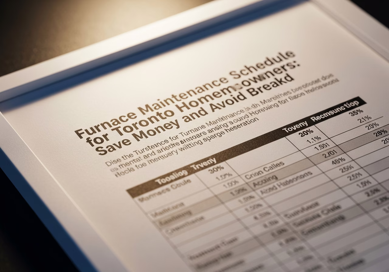 Furnace Maintenance Schedule — close-up of professional workmanship in a Toronto-area home