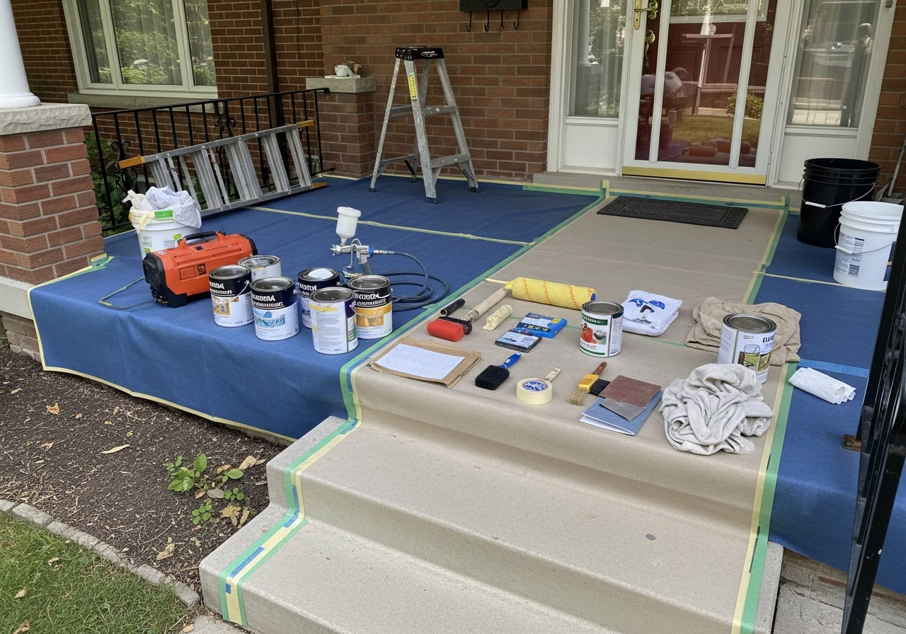 Expert Garage Door Installation — tools and materials staged in a Greater Toronto Area home