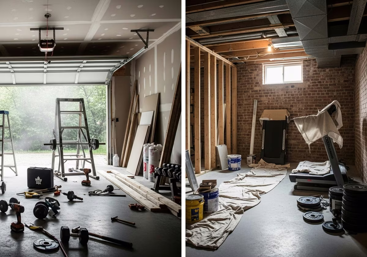 Garage vs Basement Home Gym β tools and materials staged in a Greater Toronto Area home