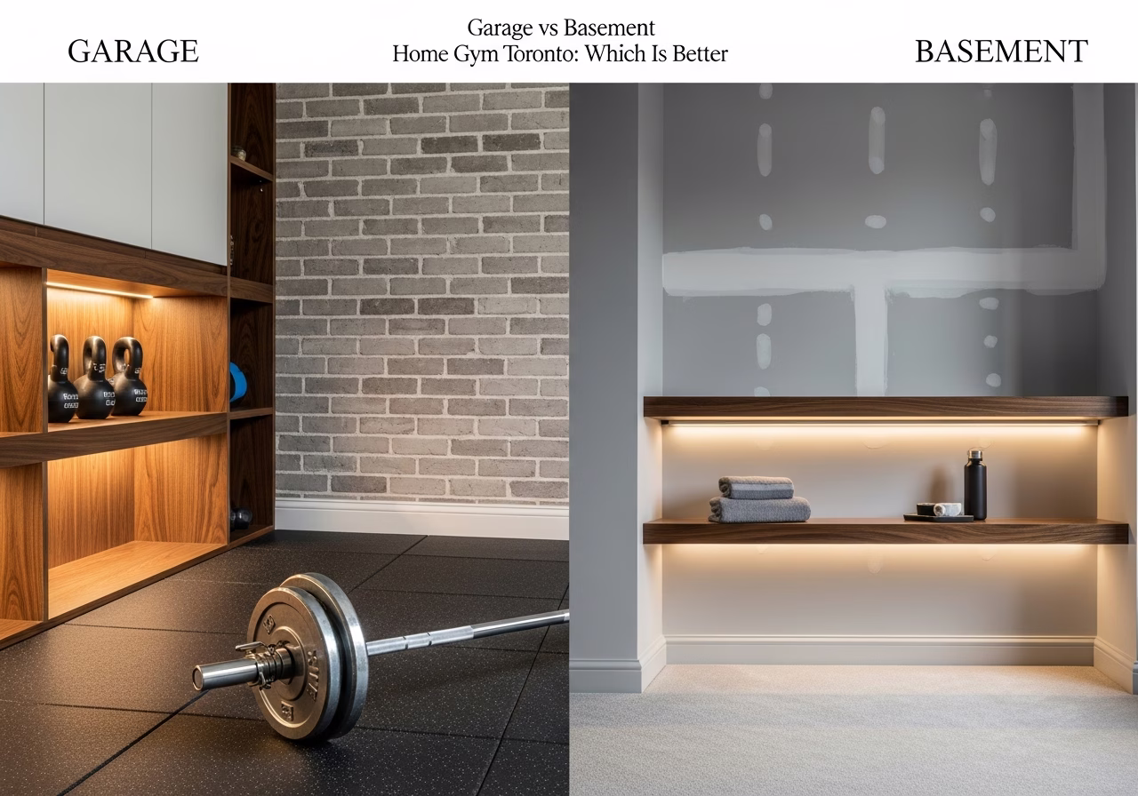 Garage vs Basement Home Gym β close-up of professional workmanship in a Toronto-area home