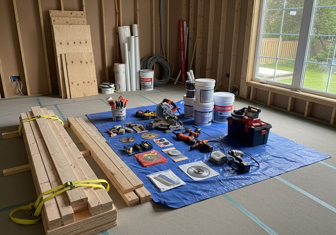 Garden Suite — tools and materials staged in a Greater Toronto Area home
