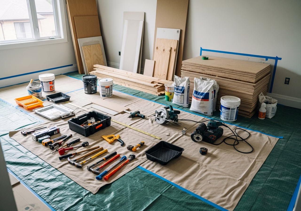 Garden Suite Permits โ tools and materials staged in a Greater Toronto Area home