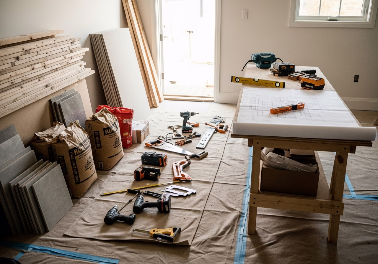 Garden Suite — tools and materials staged in a Greater Toronto Area home