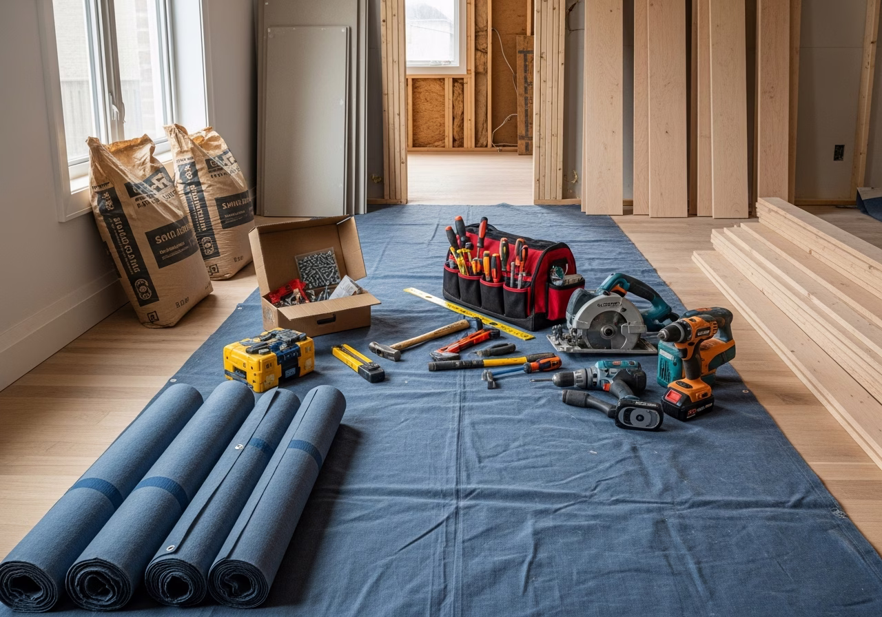 Garden Suite vs Laneway House โ tools and materials staged in a Greater Toronto Area home