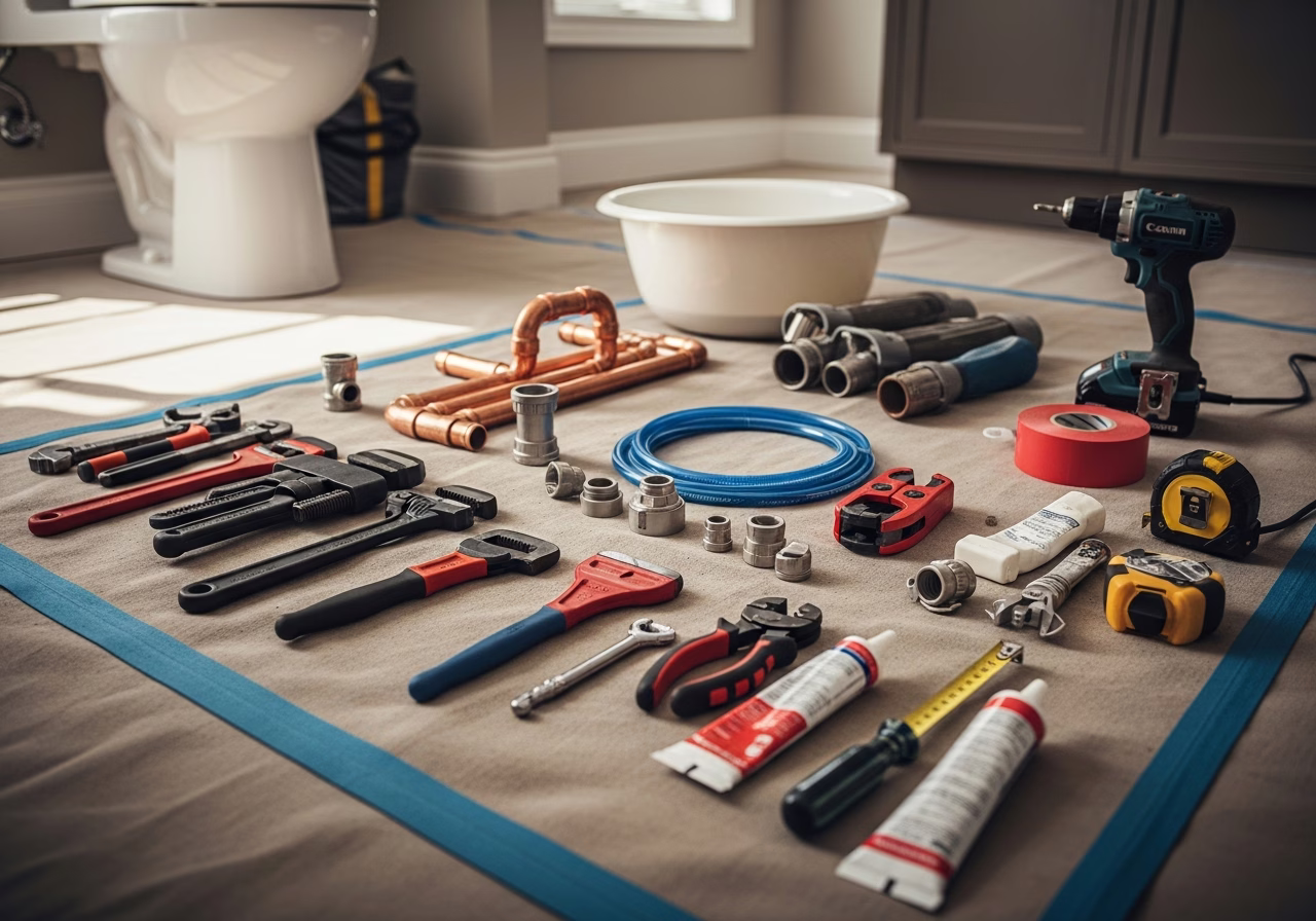 Gas Line Burial Depth Toronto Code — tools and materials staged in a Greater Toronto Area home