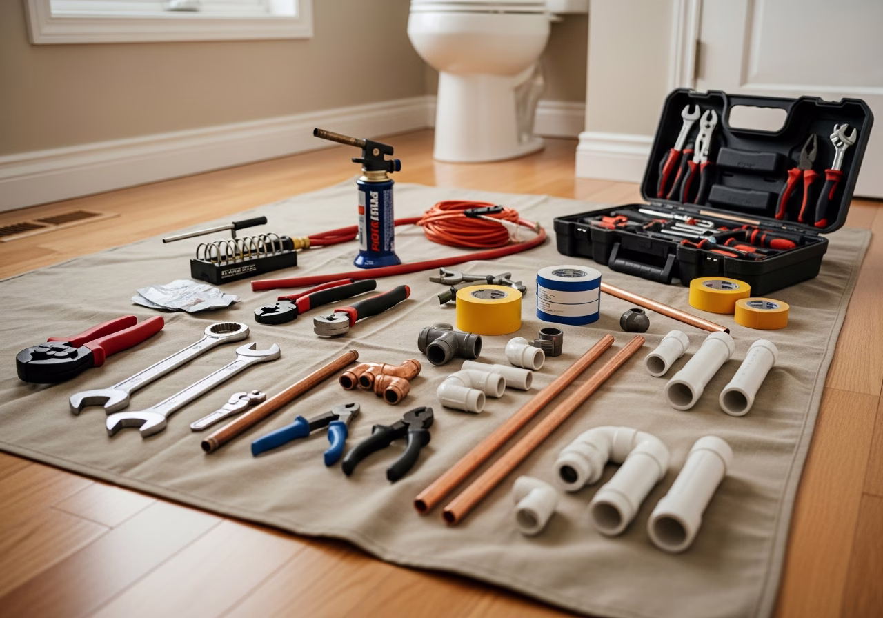 Gas Patio Heater Installation โ tools and materials staged in a Greater Toronto Area home
