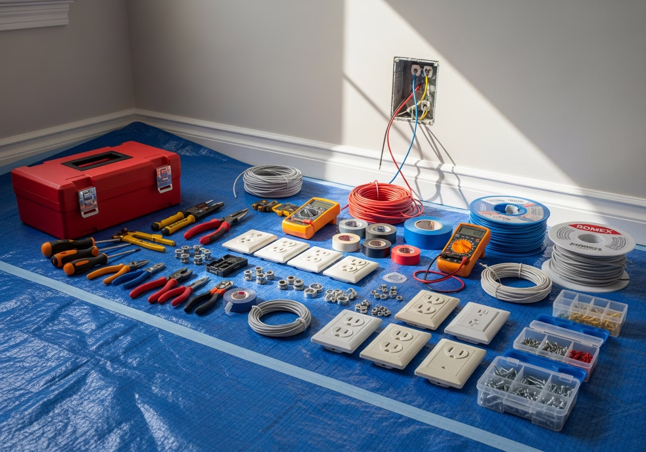 Generator Maintenance — tools and materials staged in a Greater Toronto Area home