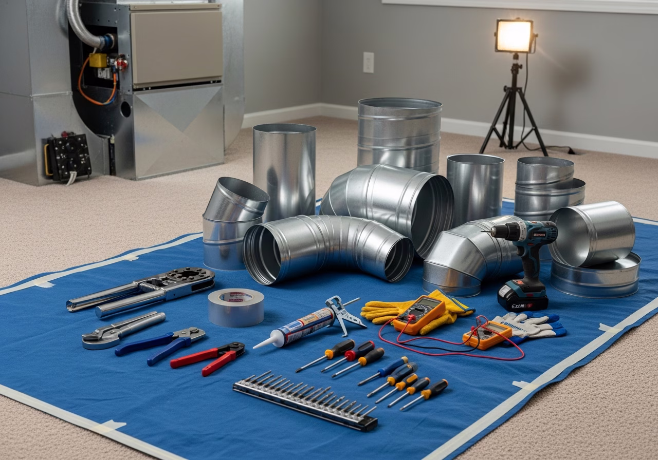 Greener Homes Loan Heat Pump โ tools and materials staged in a Greater Toronto Area home