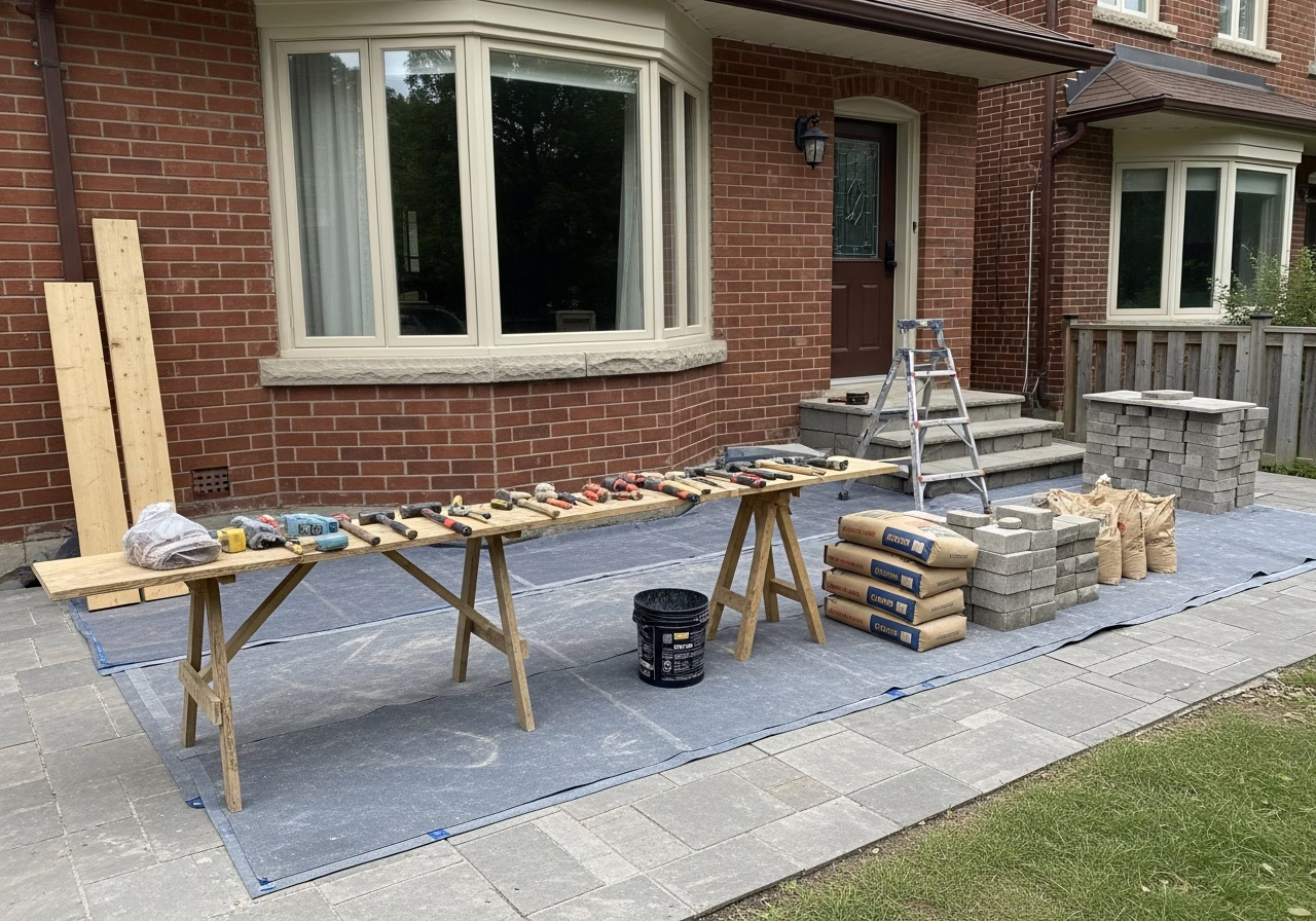 Gutter Guards — tools and materials staged in a Greater Toronto Area home