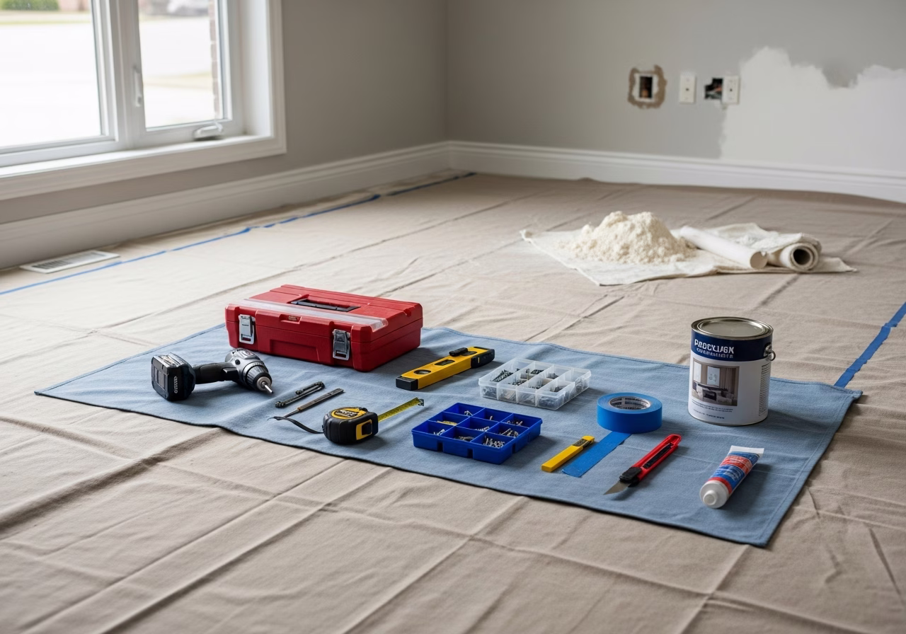 Handyman Services — tools and materials staged in a Greater Toronto Area home