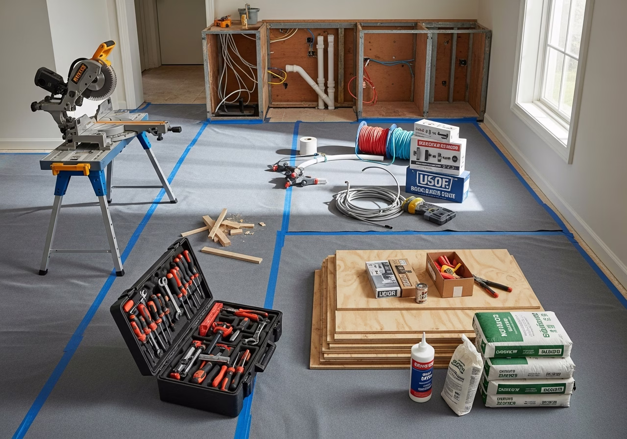 Kitchen Handyman — tools and materials staged in a Greater Toronto Area home