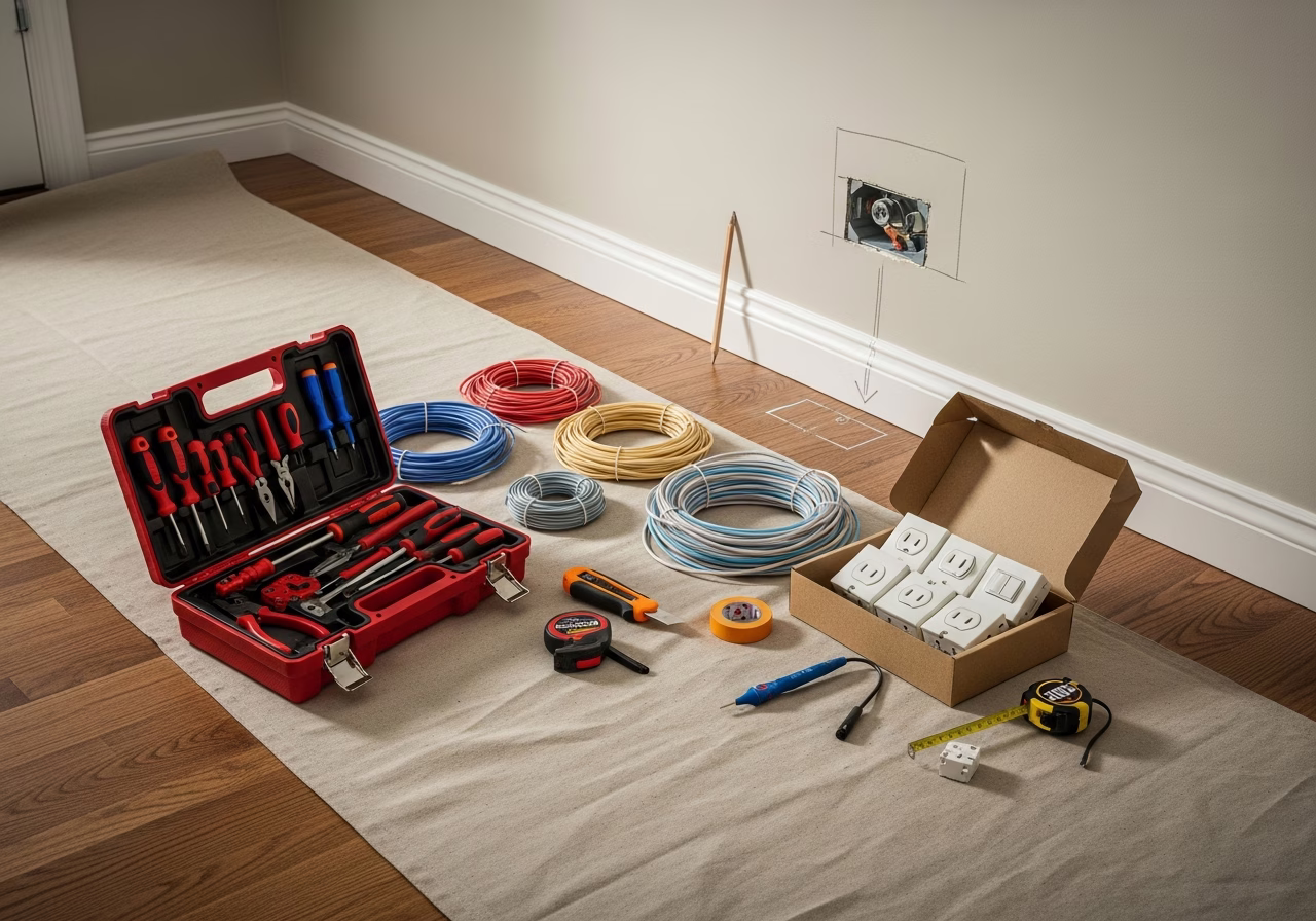 Home Battery and Powerwall — tools and materials staged in a Greater Toronto Area home