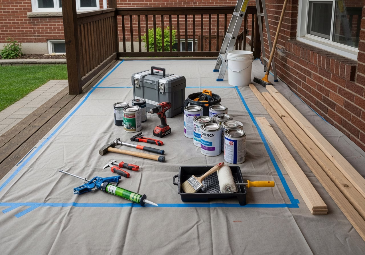 Home Exterior — tools and materials staged in a Greater Toronto Area home