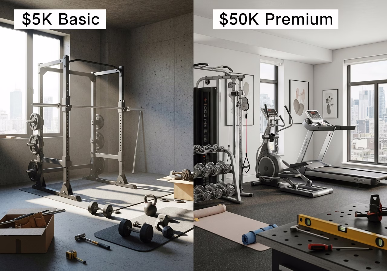 Home Gym — tools and materials staged in a Greater Toronto Area home