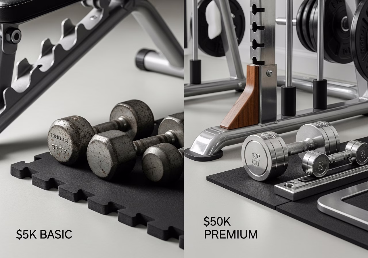 Home Gym — close-up of professional workmanship in a Toronto-area home