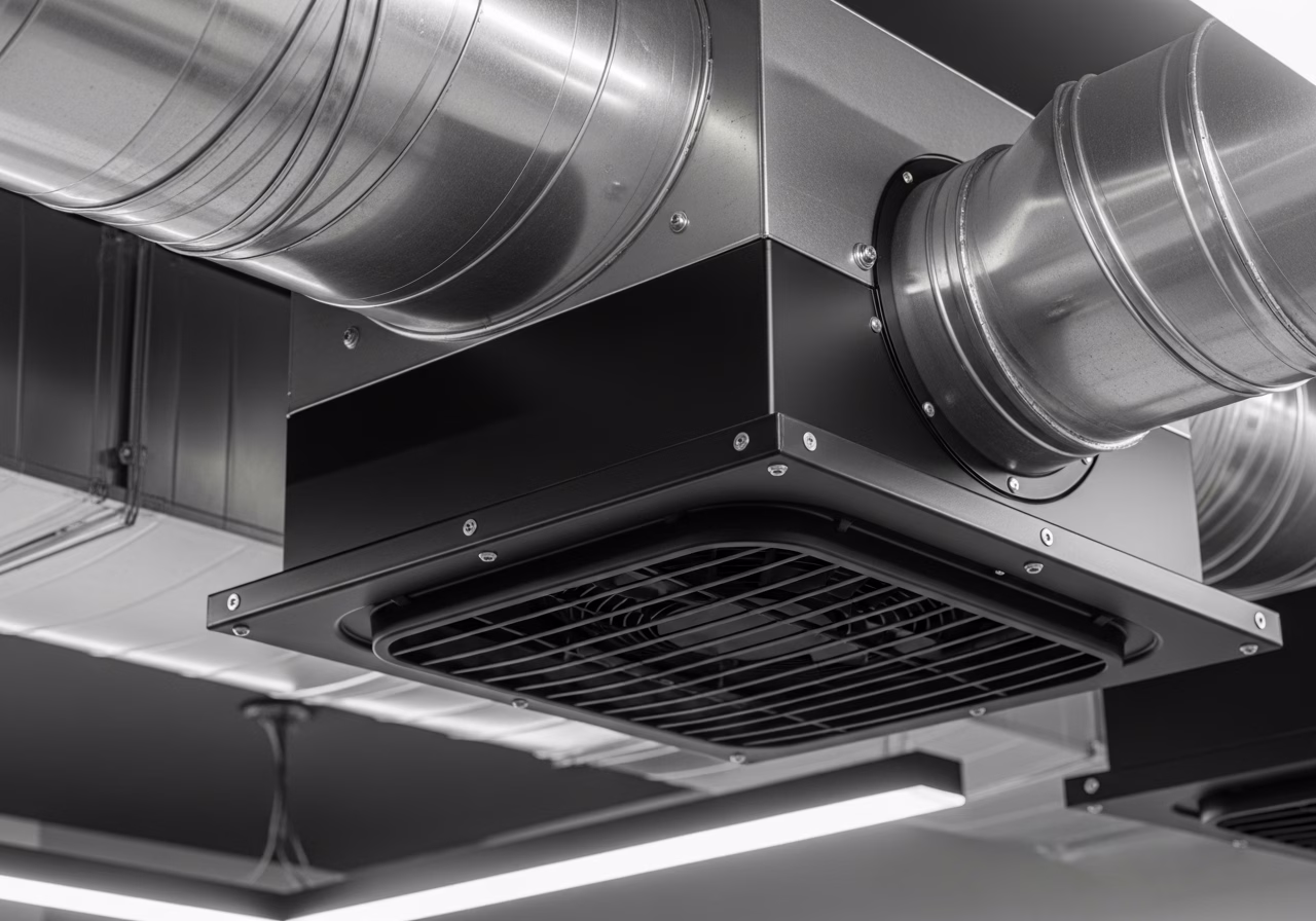 Home Gym Ventilation β close-up of professional workmanship in a Toronto-area home