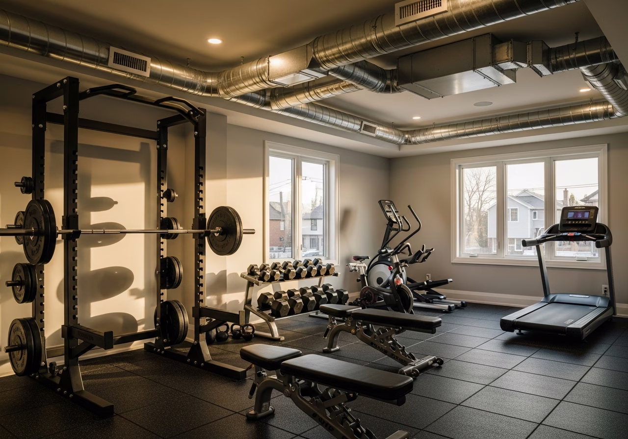 Home Gym Ventilation β finished result in a Toronto or GTA home by RenoHouse