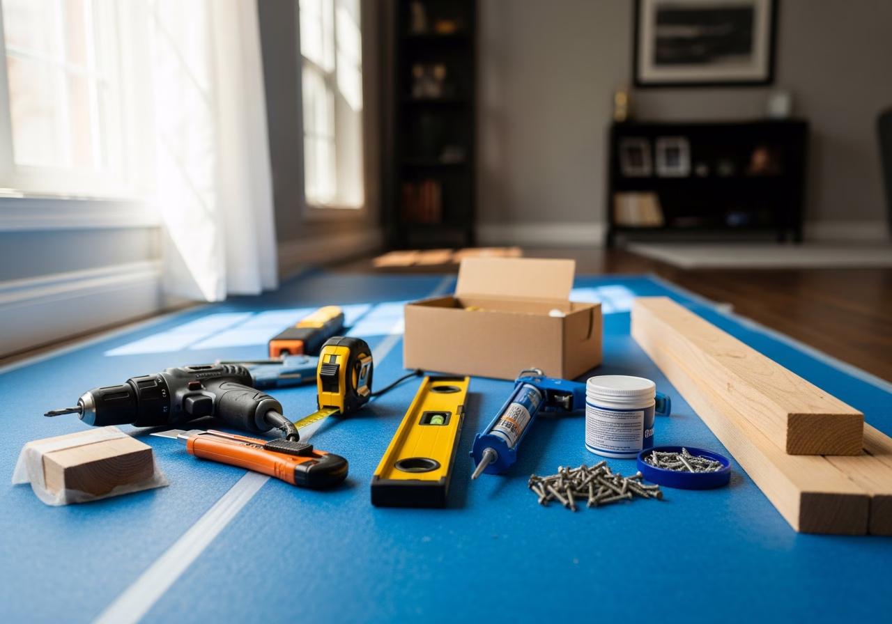 Home Modifications After Stroke — tools and materials staged in a Greater Toronto Area home