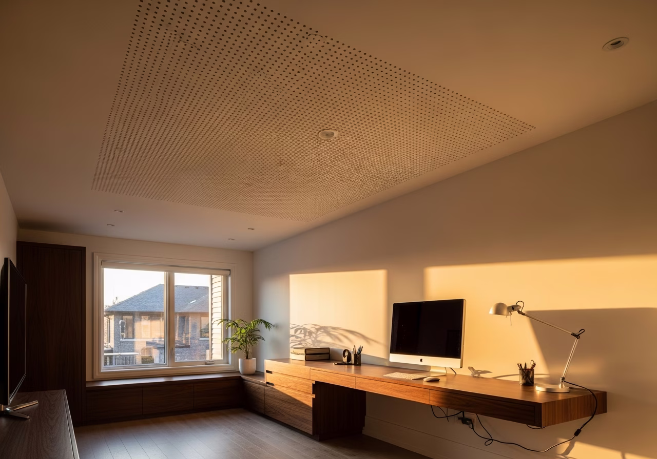 Home Office Stretch Ceiling — finished result in a Toronto or GTA home by RenoHouse
