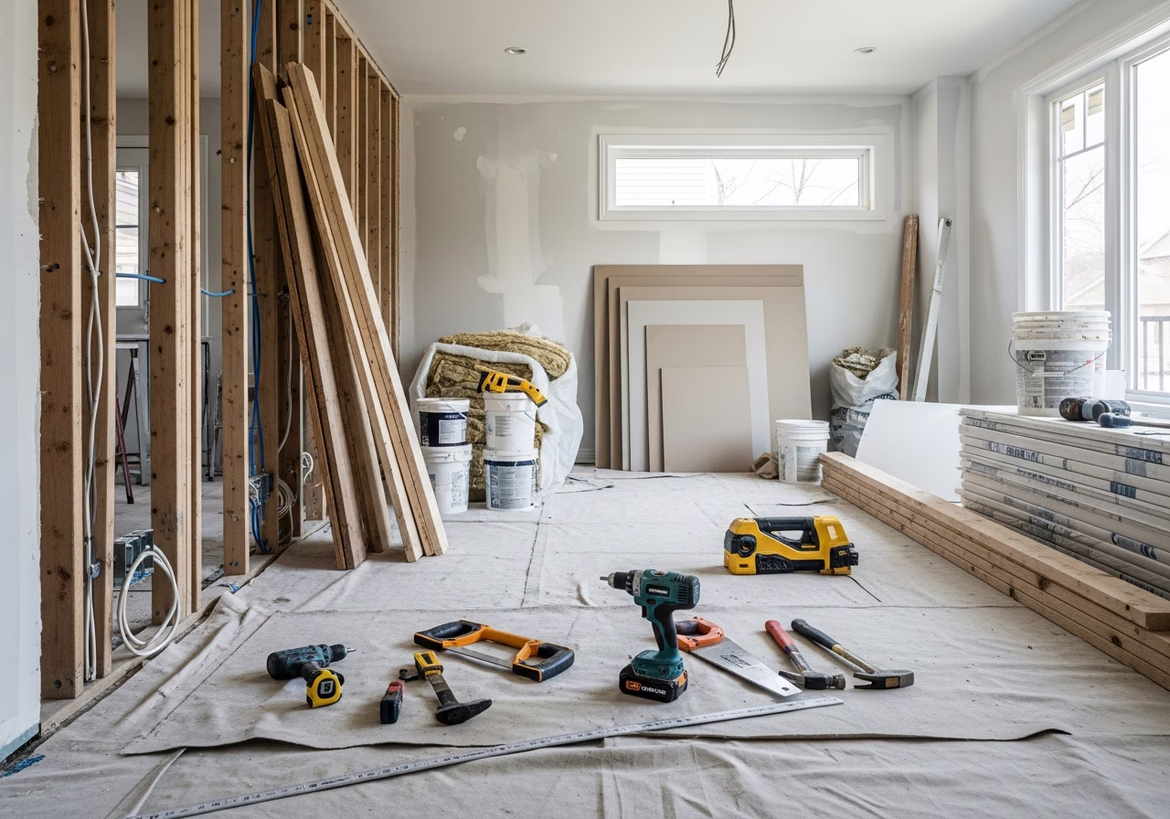 Top Home Renovation Contractors β tools and materials staged in a Greater Toronto Area home
