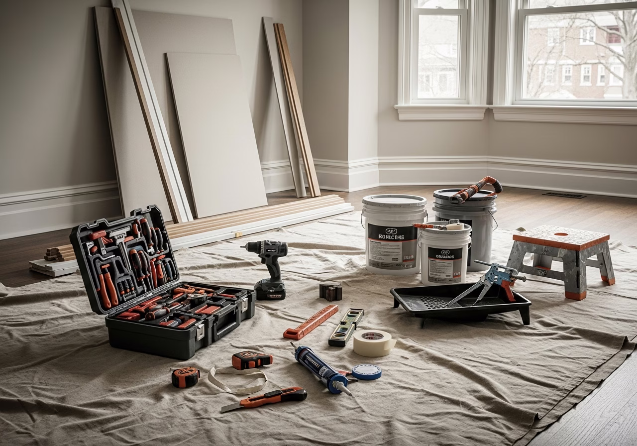 Home Repair Services โ tools and materials staged in a Greater Toronto Area home