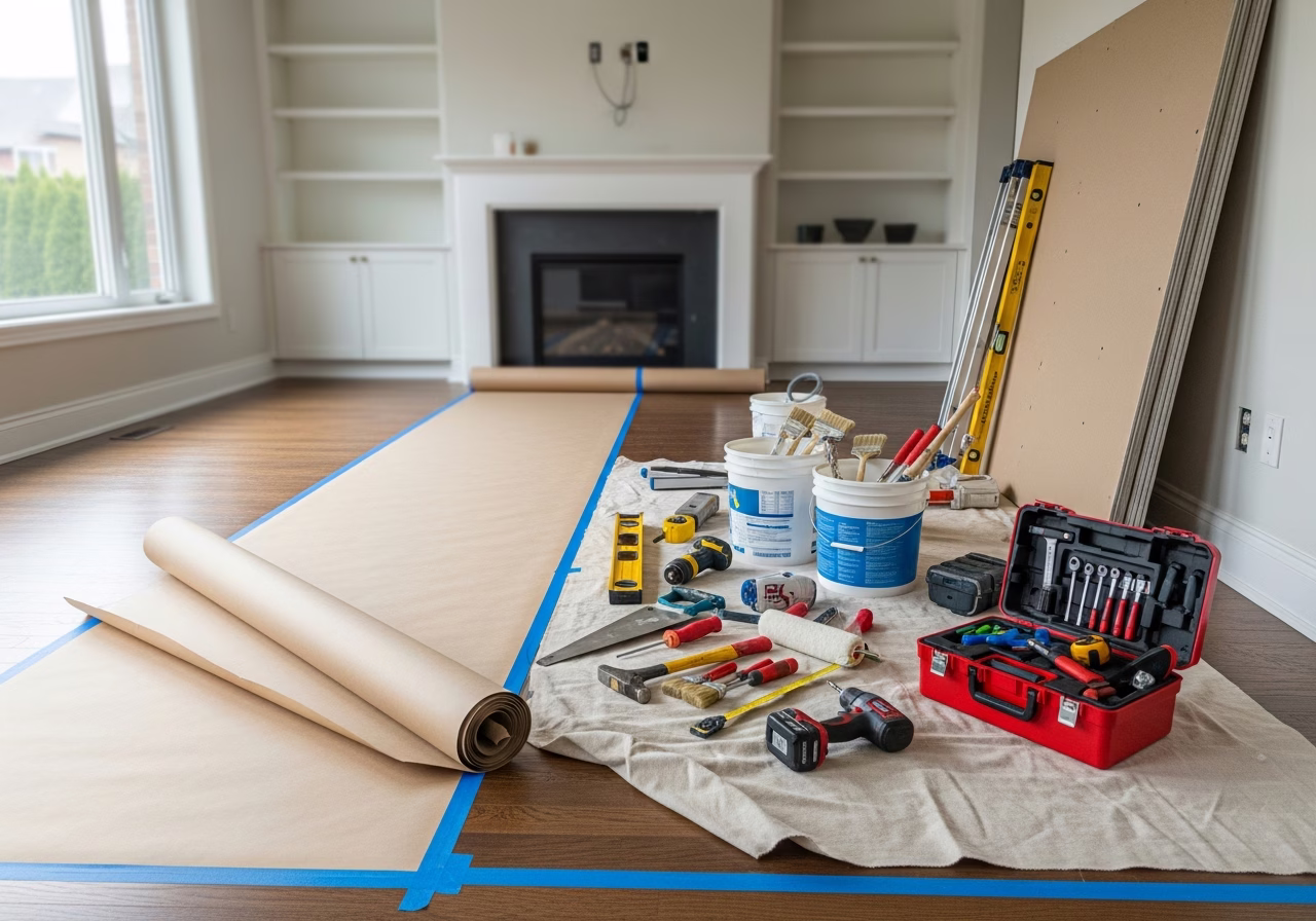 Homeowner vs Contractor Asbestos Removal — tools and materials staged in a Greater Toronto Area home