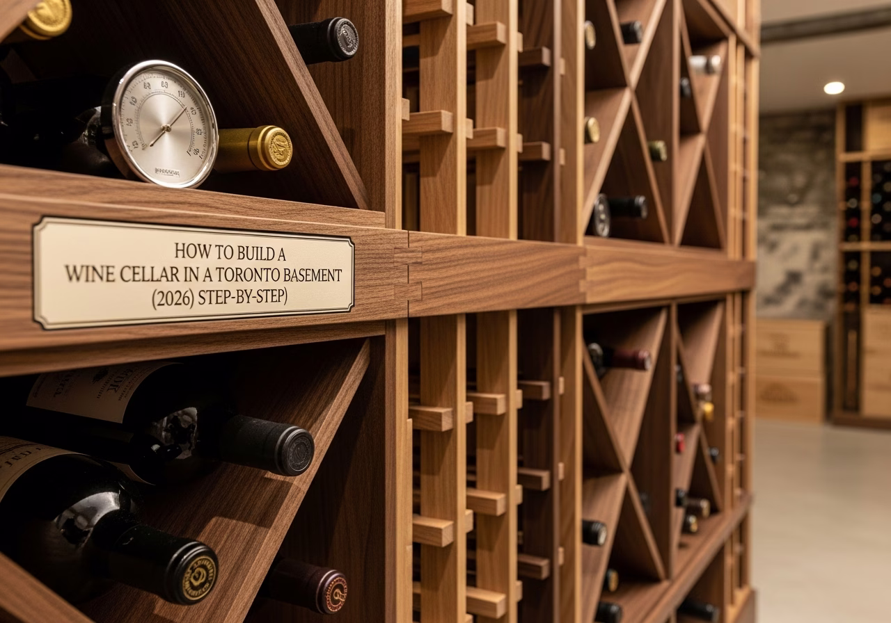 Building a Wine Cellar — close-up of professional workmanship in a Toronto-area home