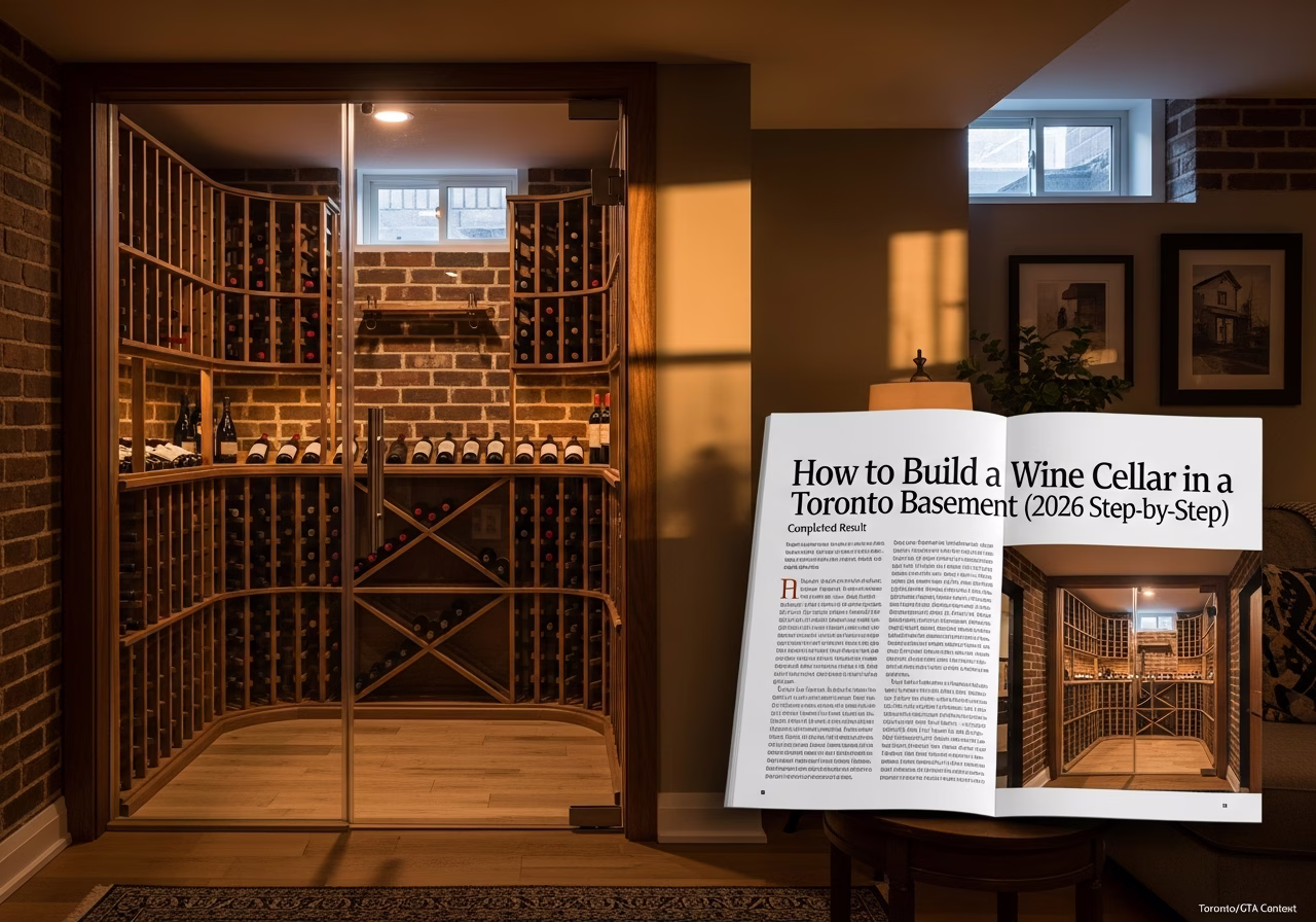 Building a Wine Cellar — finished result in a Toronto or GTA home by RenoHouse