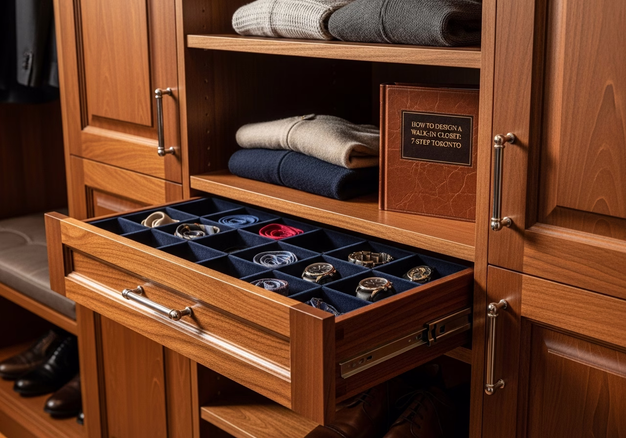 Designing a Walk-in Closet β close-up of professional workmanship in a Toronto-area home