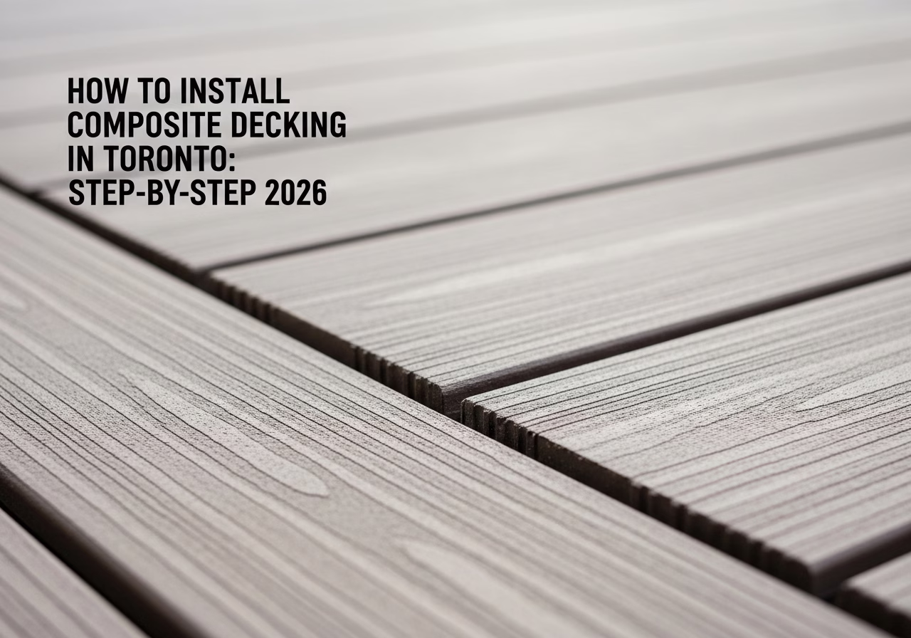 Installing Composite Decking β close-up of professional workmanship in a Toronto-area home