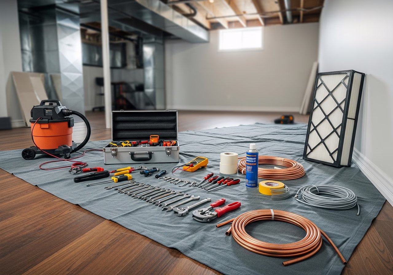 Removing Tile Backsplash — tools and materials staged in a Greater Toronto Area home
