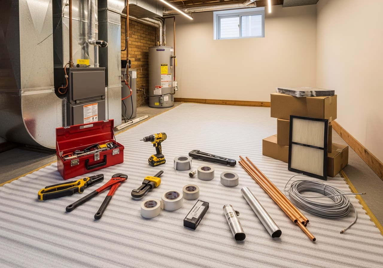 Replacing Smoke Detectors — tools and materials staged in a Greater Toronto Area home