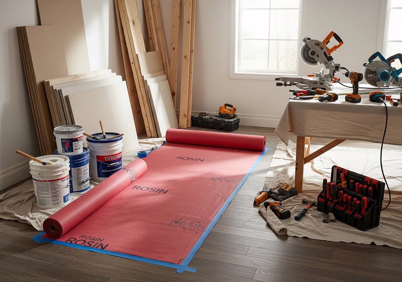 Ripping Up Carpet — tools and materials staged in a Greater Toronto Area home