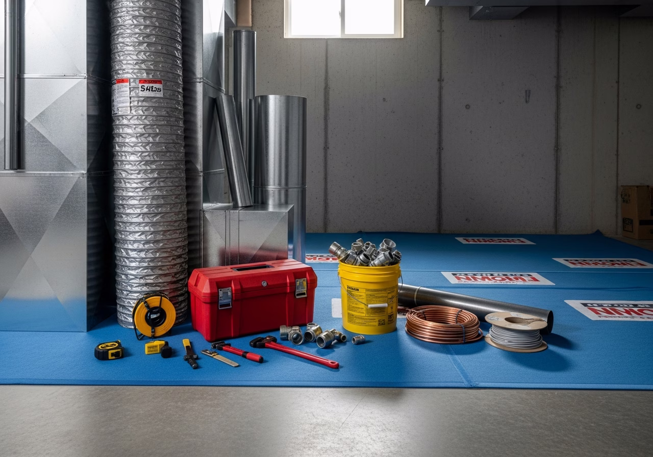 HRV Condo Installation — tools and materials staged in a Greater Toronto Area home