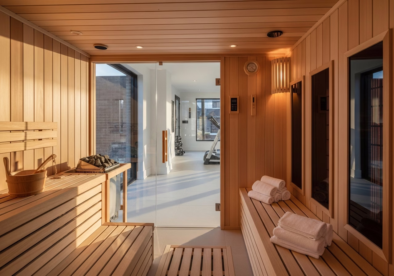 Hybrid Sauna Builds — finished result in a Toronto or GTA home by RenoHouse