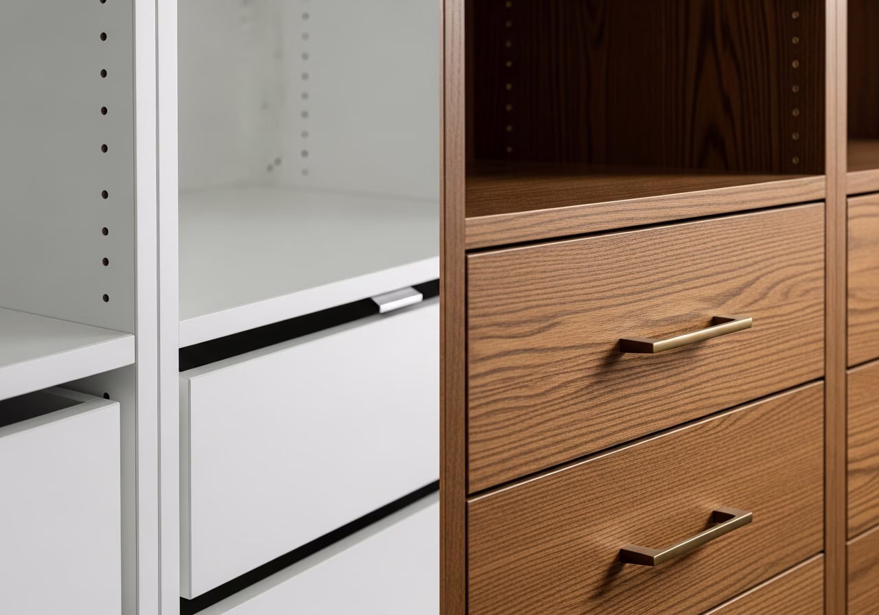 IKEA PAX vs Custom Walk-in Closet โ close-up of professional workmanship in a Toronto-area home