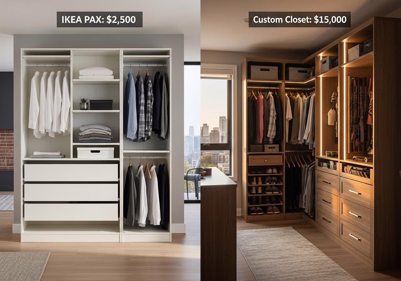 IKEA PAX vs Custom Walk-in Closet โ finished result in a Toronto or GTA home by RenoHouse