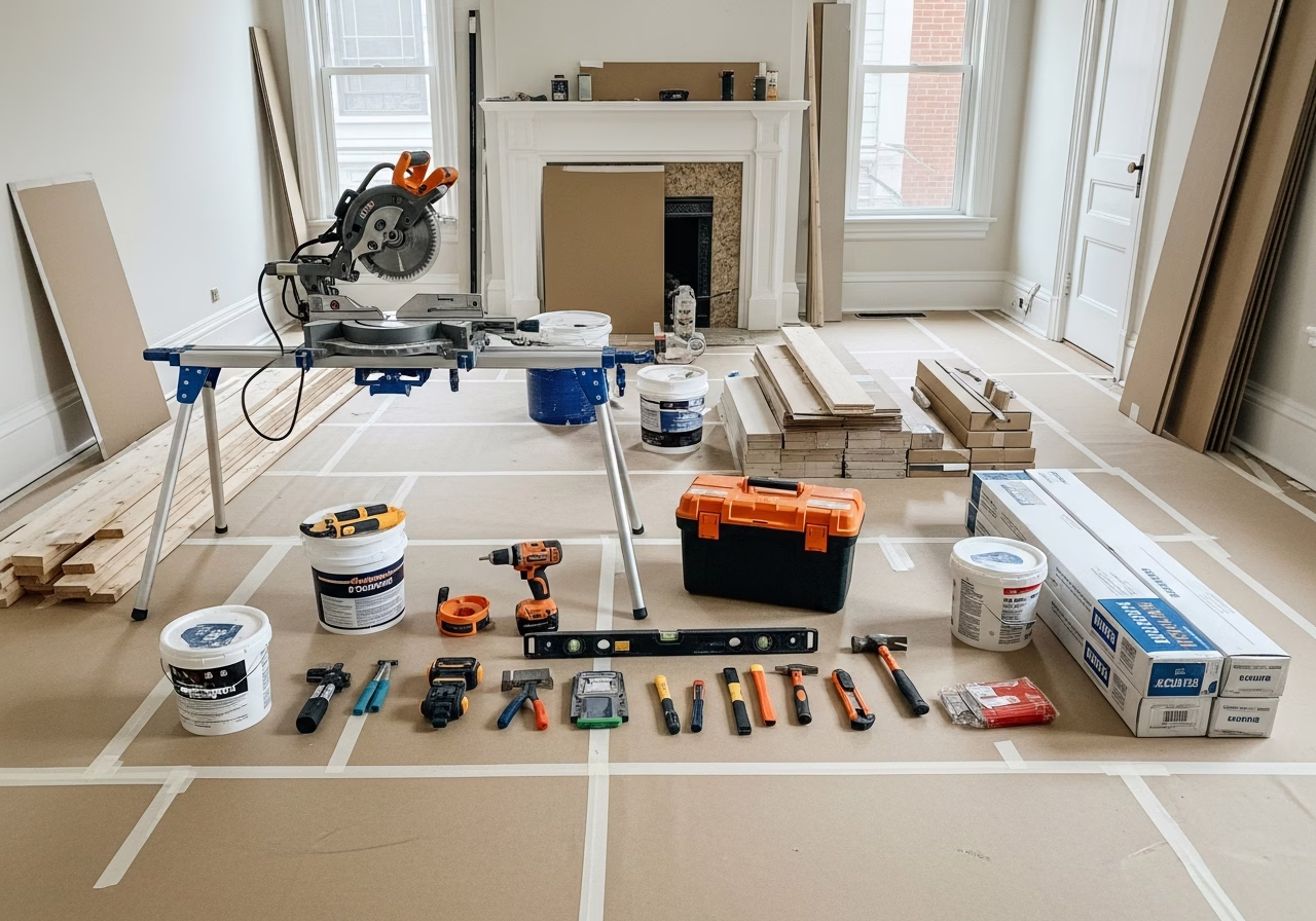 In-Law Suite โ tools and materials staged in a Greater Toronto Area home