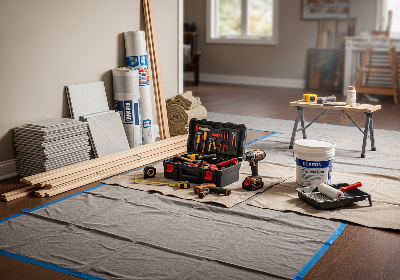 In-Law Suite Design for an Aging Parent โ tools and materials staged in a Greater Toronto Area home