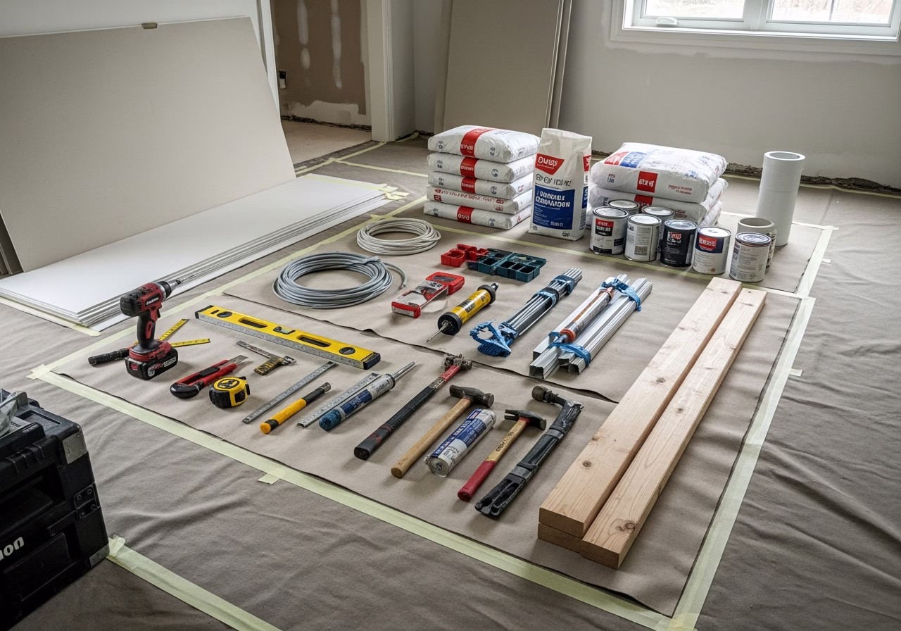 In-Law Suite vs Garden Suite vs Basement Apartment โ tools and materials staged in a Greater Toronto Area home