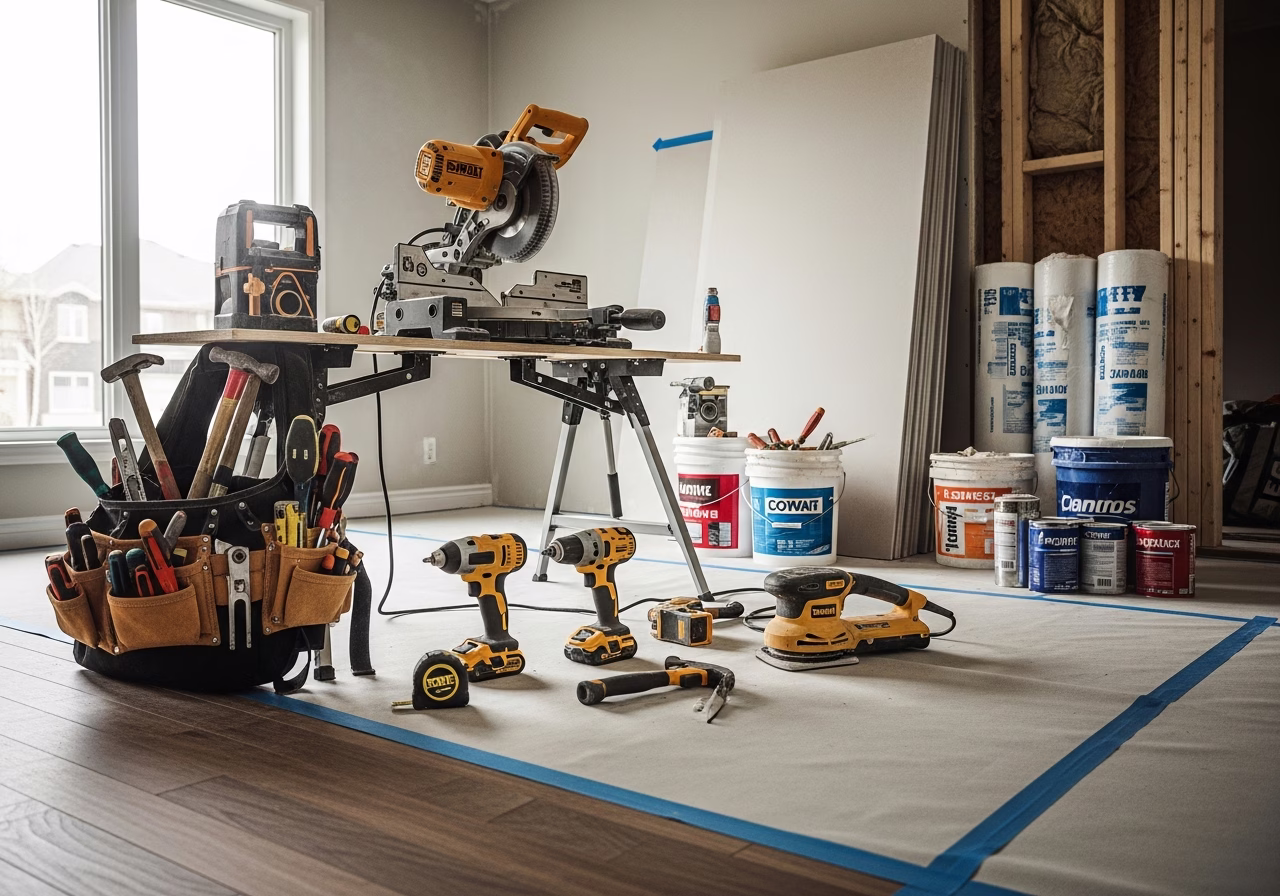 Insurance Claim for Water Damage β tools and materials staged in a Greater Toronto Area home
