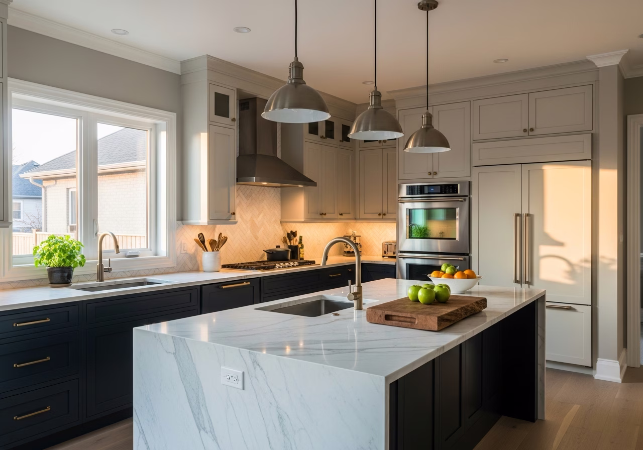 Kitchen Cabinet Painting — finished result in a Toronto or GTA home by RenoHouse