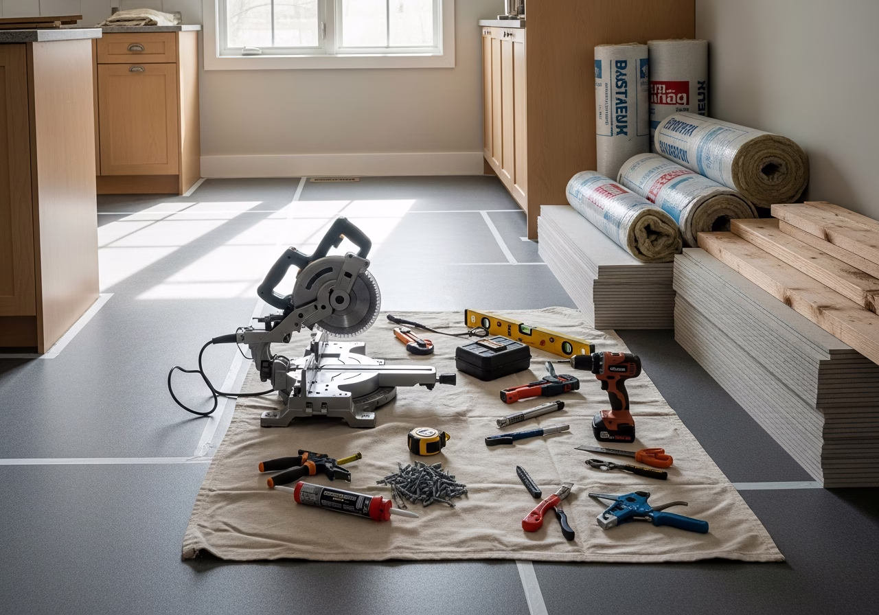 Upgrade Your Kitchen Cabinets — tools and materials staged in a Greater Toronto Area home