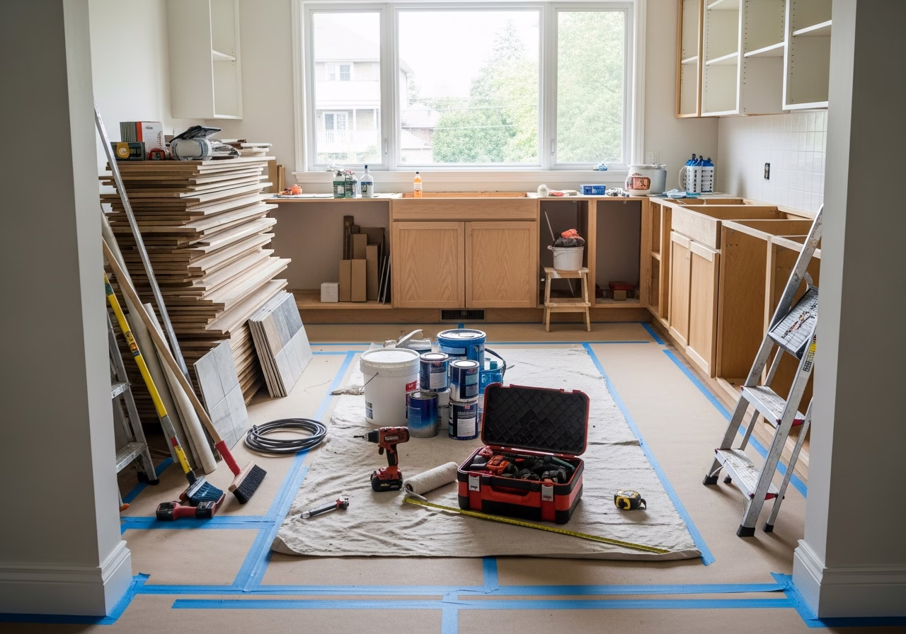 Kitchen Renovation Permits — tools and materials staged in a Greater Toronto Area home