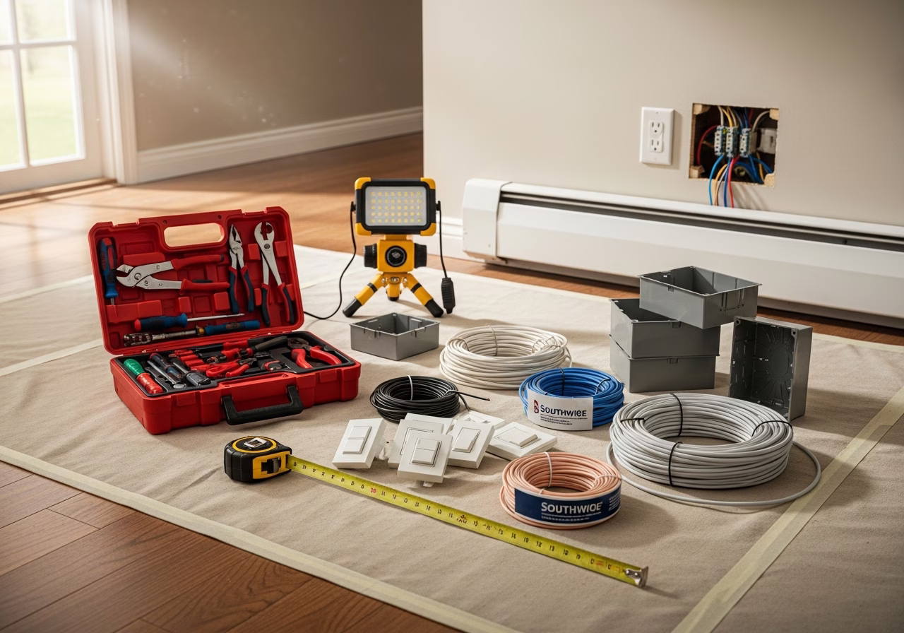 Knob-and-Tube Wiring β tools and materials staged in a Greater Toronto Area home